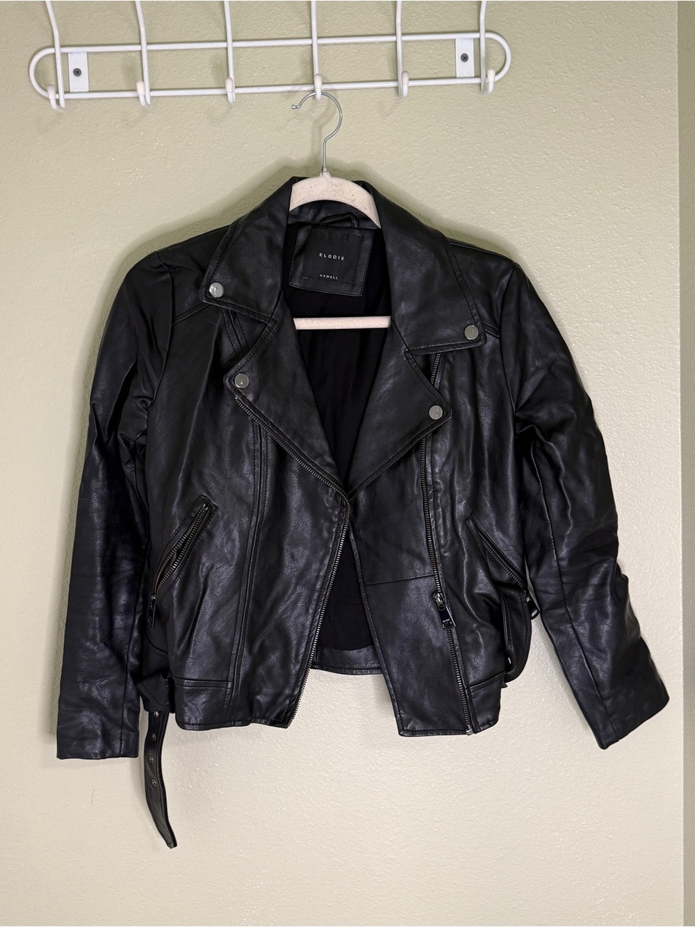 Elodie Black Leather Moto-Style Jacket